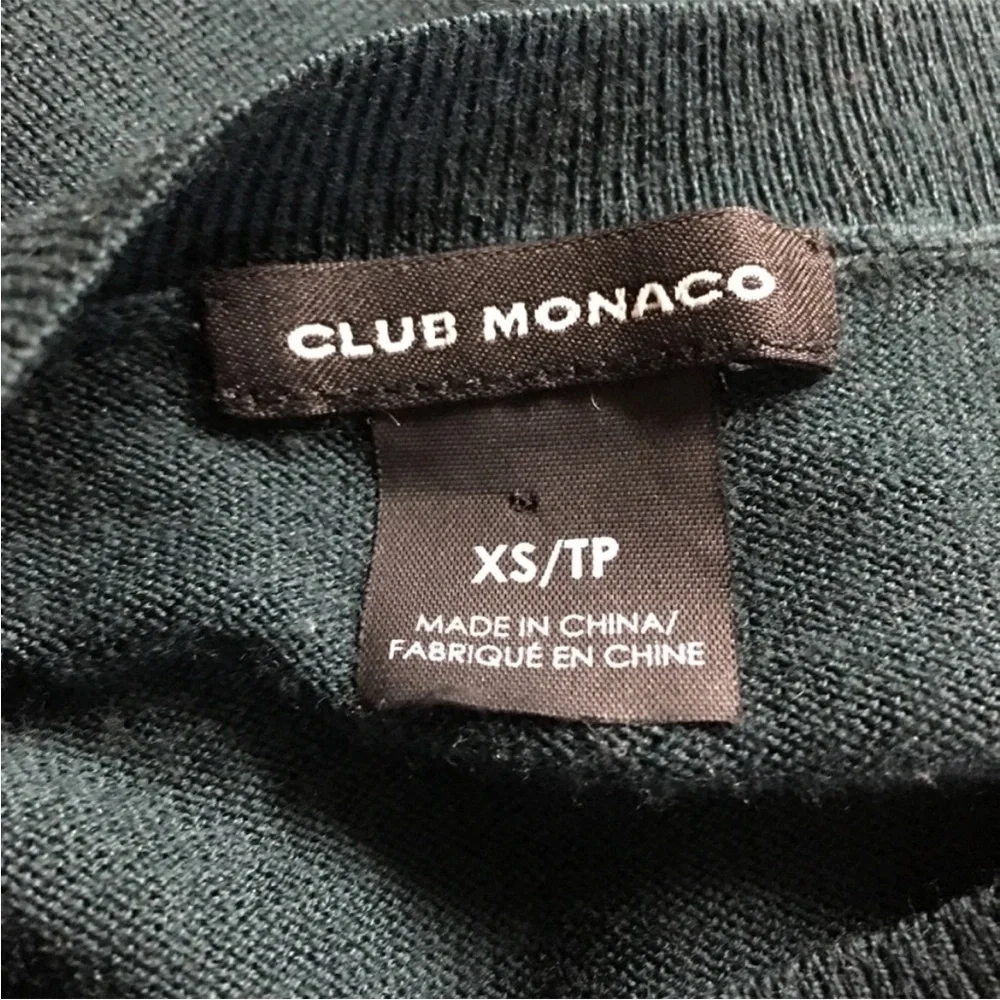 Club Monaco Green Sweater Women’s XS Long Sleeve Crew Neck - Picture 6 of 6